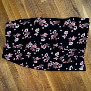 Floral Black and Pink Skirt